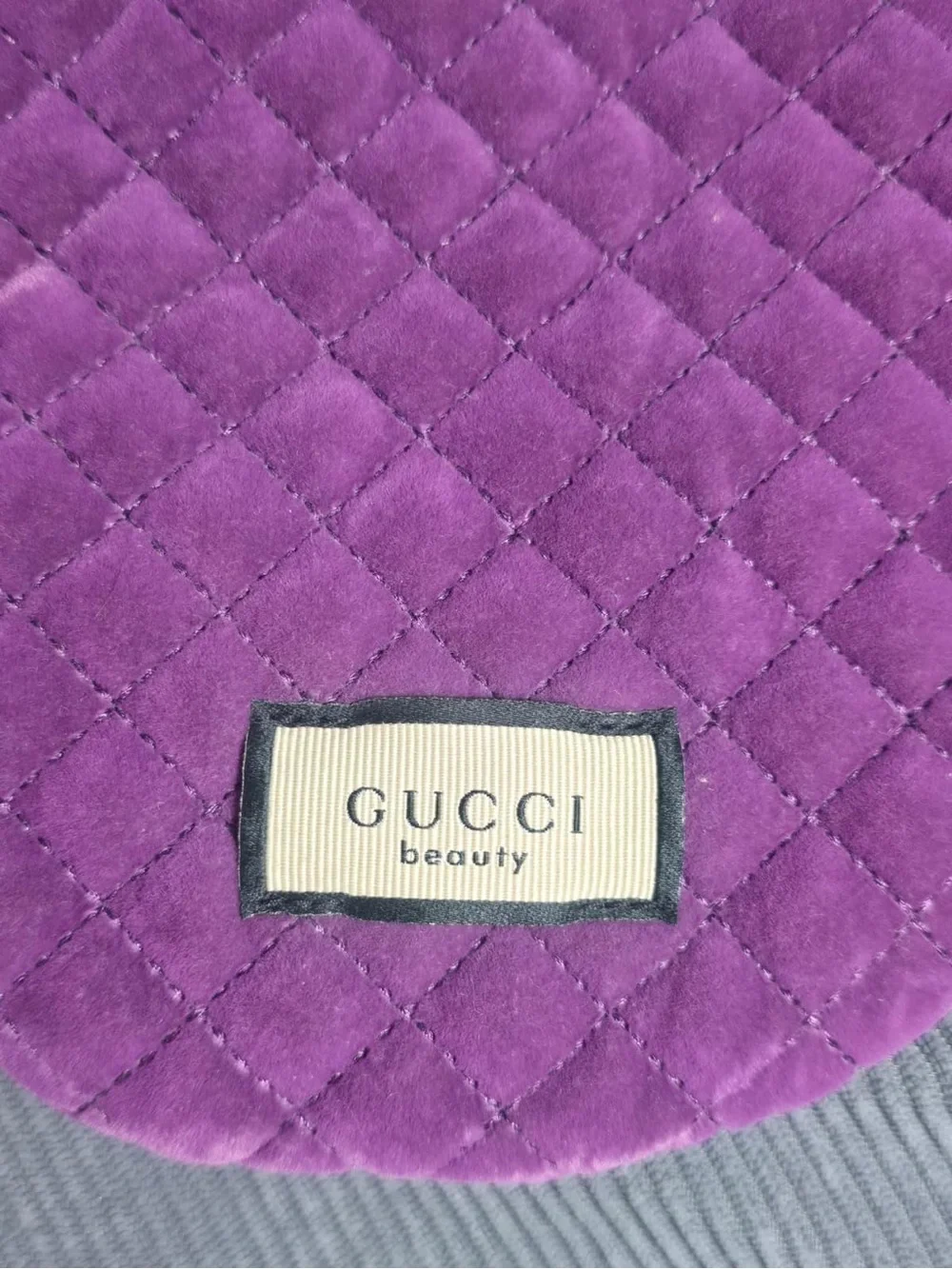 Gucci Purple Quilted Round Cosmetic Case